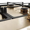 Durable Modern Kitchen Gas Cooktop With Four Burners And Control Knobs For Home Cooking 3d model