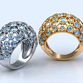Jewelry Rings in Two Tone Silver and Gold with Sparkling Blue Gemstones