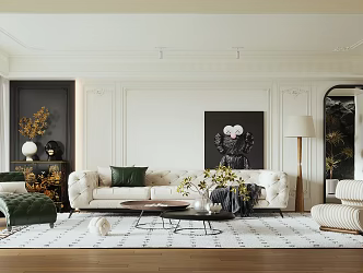 French Living Room 3d model