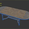 Oval Wooden Footstool With Carved Surface And Cross Legs Natural Wood Texture