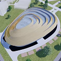 modern gymnasium building generation gymnasium building 3d model