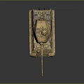 Realistic Military Tank With Detailed Cannon Tracks And Rusty Exterior Design