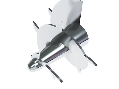 Stainless Steel Mechanical Component With Blades And Polished Surface Finish 3d model