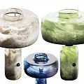 Colorful Textured Modern Table Lamps With Glass Bodies And Unique Design Features