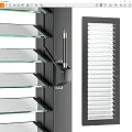 Modern Blinds With Glass Slats Metal Frame And Adjustable Mechanism