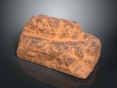 Natural Stone And Wood Bench With Rustic Texture And Organic Design 3d model