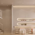 Elegant Modern Beauty Salon Interior With Arched Shelves Soft Lighting And Beauty Products