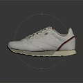 White Lace Up Sneakers With Red Accents And Beige Sole For Casual Everyday Wear