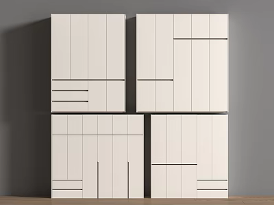Modern White Wardrobe Design With Multiple Doors And Drawers For Bedroom Storage Solution 3d model