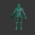 Cybernetic Warrior Character With Mechanical Armor And Enhanced Limb Features 3d model