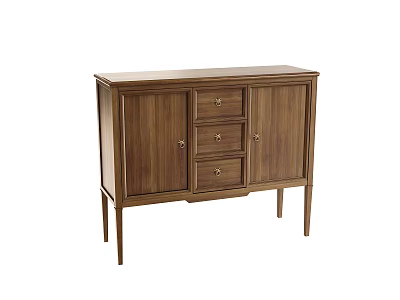 Wooden Dresser With Drawers And Cabinet Doors For Modern Bedroom Decor 3d model