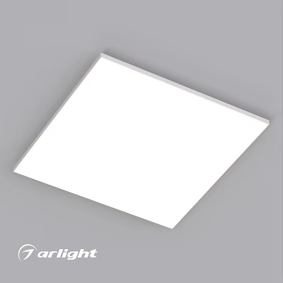 Square White LED Ceiling Light with Modern Minimalist Design for Indoor Spaces 3d model