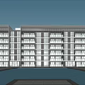 Modern Residential Building Simple Multi-storey Residence 3d model