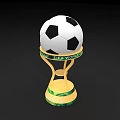 Official FIFA World Cup Trophy With Soccer Ball On Golden Base Design