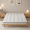 Comfortable Mattress On Wooden Platform Bed With Bedside Tables Lamp And Rug