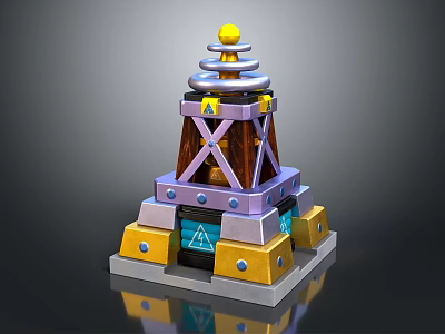 Tesla Tower Electromagnetic Design Future Structure Golden Decoration Technology Building Energy Device Science Fiction Elements Science Fiction Architecture Future Architecture Science Fiction Scene 3d model