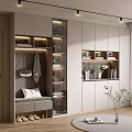 Modern Entryway Shoe Cabinet With Storage Bench Coat Hooks And Decorative Shelves