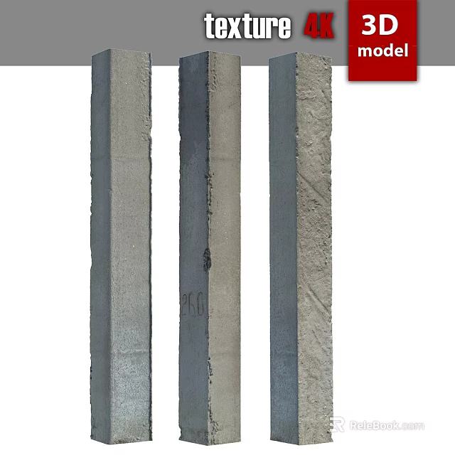Decorative Garden Ornament Posts with Various Concrete and Stone Textures for Outdoor Spaces 3d model 