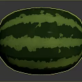 Fresh Watermelon with Green and Dark Striped Rind Juicy Sweet Summer Fruit