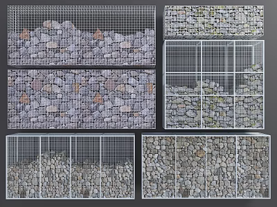 modern gabion iron mesh gravel block gabion wall iron mesh gabion landscape retaining wall gabion landscape wall gabion retaining wall 3d model