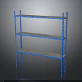 Blue Metal Three Tier Storage Shelf With White Shelves For Home Organization And Storage