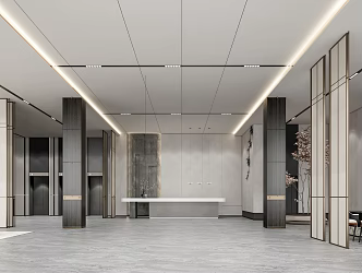 Modern Hotel Lobby Sales Office Lobby 3d model