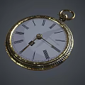 Vintage Gold Plated Pocket Watch Featuring Roman Numerals White Dial And Ornate Bezel