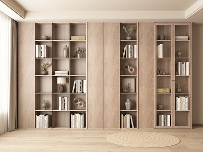 Antique retro bookcase 3d model