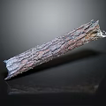 Natural Wood Stone Sliced Piece With Rough Surface Texture And Reflective Base