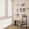 Leisure Chair In Bright Room With Wooden Seat Black Frame Blinds Magazines And Green Plant