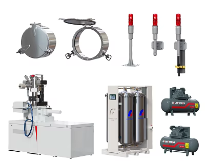 Industrial Equipment Collection Featuring Tanks Valves Compressors And Processing Machines 3d model