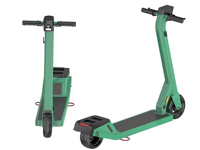 Green Electric Scooter Modern Design Two Models Side And Front View 3d model