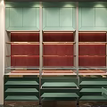 Elegant JOJO Jewelry Store Interior Design With Teal Gold Display Counters And Shelves