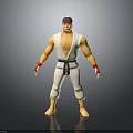 Action Figure Wearing White Karate Uniform With Red Headband Red Wristbands And Black Belt