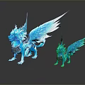 Blue Winged Lion Game And Movie Characters With Fantasy Mythical Design
