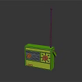 Green Portable Radio With Antenna And Control Knobs For Daily Use 3d model