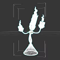 Artistic Anthropomorphic Candle Holder Sculpture With Three Lit Candles And Facial Expression