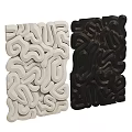 Modern 3D Wall Decor With White And Black Curved Patterns 3d model