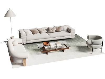 Modern Sofa Combination Sofa Coffee Table Chair 3d model