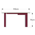 Modern Dining Table With Glass Top And Red White Sleek Legs Design