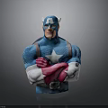 Captain America Action Figure Bust With Blue Uniform White Star And Crossed Arms
