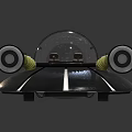 Futuristic Sci Fi Craft With Transparent Dome Dual Engines And Black Base White Stripes