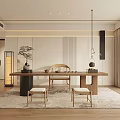 New Chinese Zen Tea Room Table 3d model