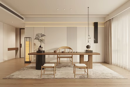 New Chinese Zen Tea Room Table 3d model
