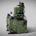 Green Industrial Machine Tool Featuring Control Panel And Rotary Parts 3d model