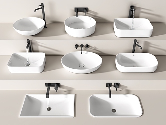 Modern wash basin wash basin combination 3d model