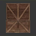 Rustic Wooden Crates Stacked For Home Storage And Decorative Use 3d model