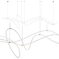 Modern White Curved Chandelier Interior Design With Flowing Lines And Sleek Structure
