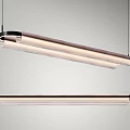 Modern Double Linear Chandeliers With Sleek Metal Frame And Soft Lighting