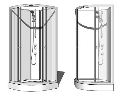 Modern Freestanding Shower Sauna With Transparent Glass Enclosure And Steam Nozzle 3d model
